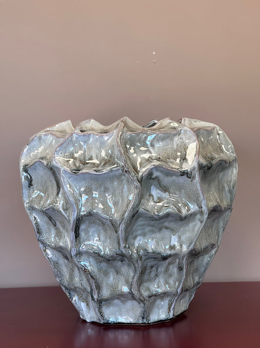 Vaso in ceramica texture a bugne