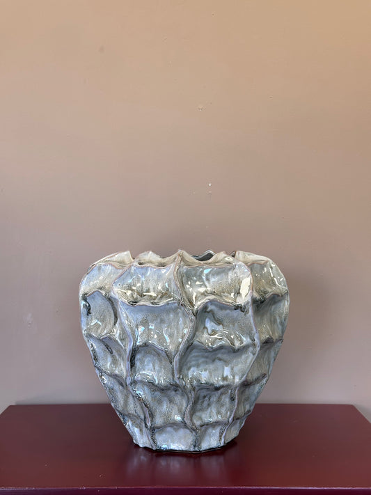 Vaso in ceramica  a bugne basso