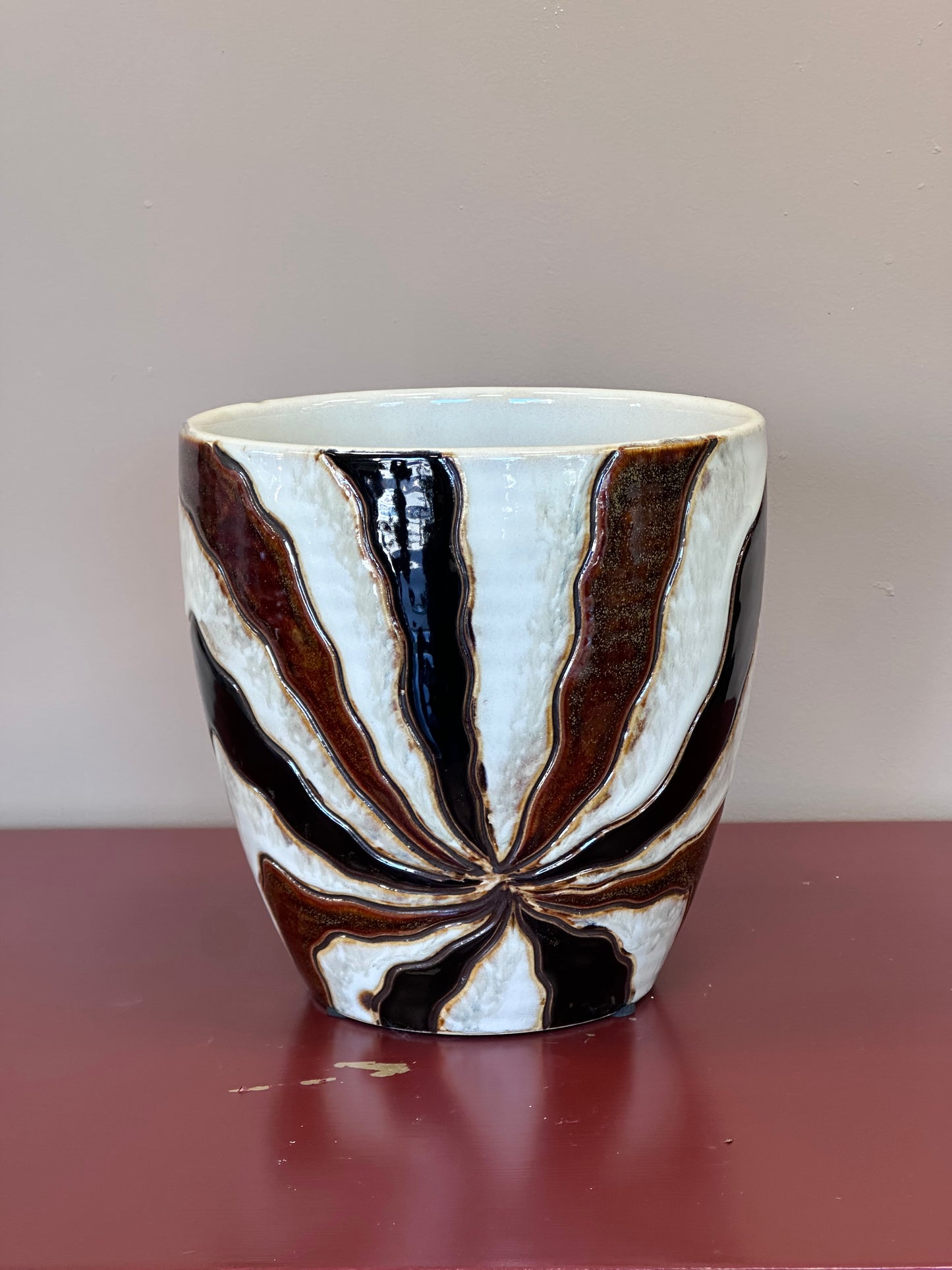 Portavaso in ceramica-Pattern a raggi