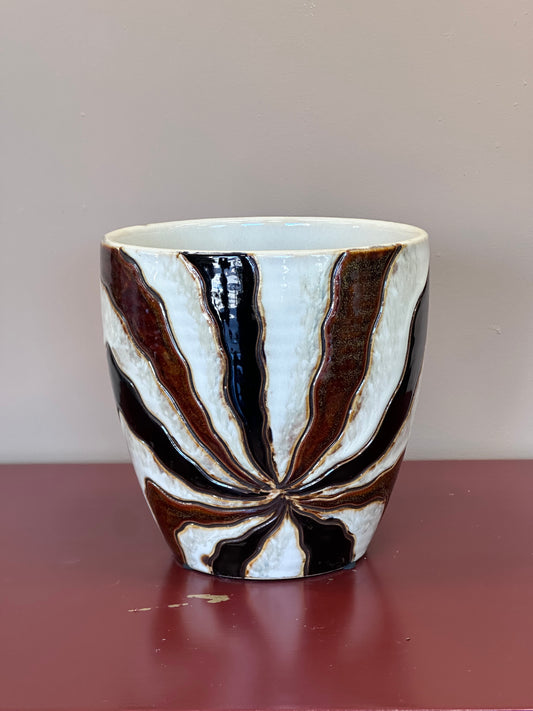 Portavaso in ceramica-Pattern a raggi